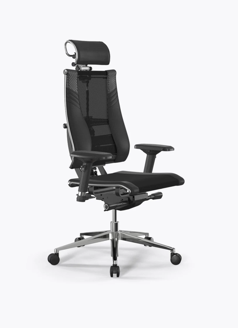 Кресло Метта Y 4D Triumph B2-15D/0014602 (сетка TS YM93 черная/экокожа Infinity Easy Clean черная)
