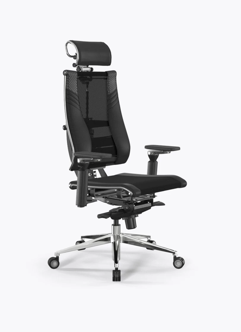 Кресло Метта Y 4D Free B2-15D/2014603 (сетка TS YM93 черная/экокожа Infinity Easy Clean черная)