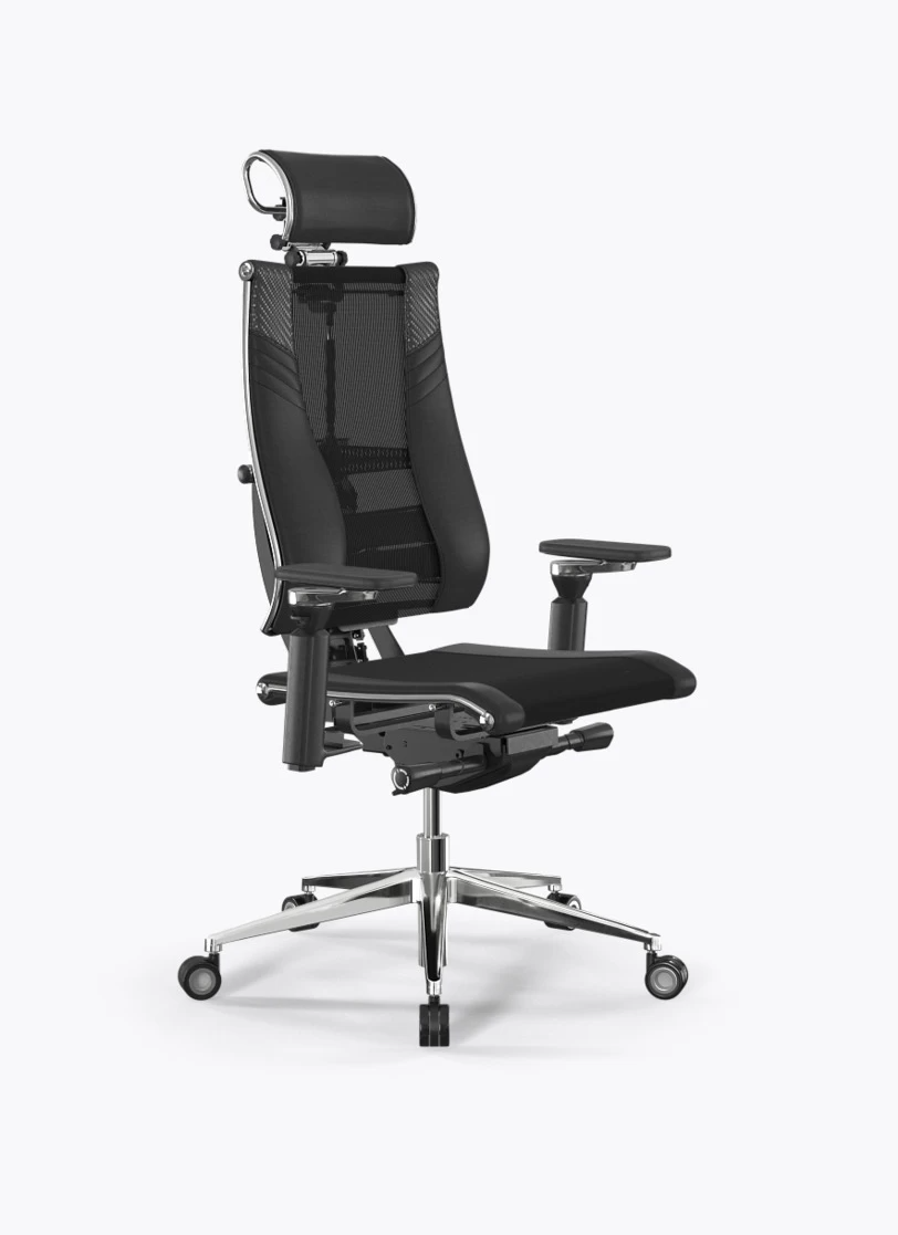Кресло Метта Y 4D Triumph B2-15D/1014603 (сетка TS YM93 черная/экокожа Infinity Easy Clean черная)